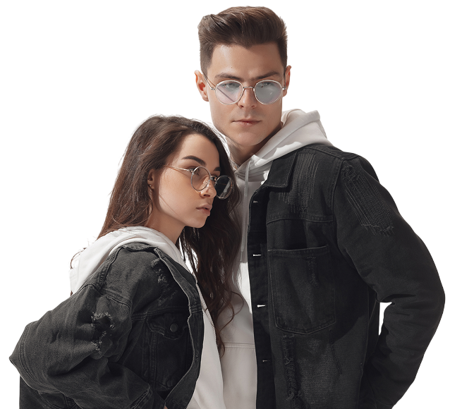 Fashion models wearing stylish clothes